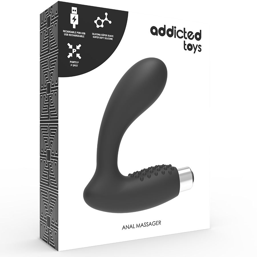 ADDICTED TOYS - VIBRADOR PROSTÁTICO RECARGABLE MODEL 5 - NEGRO – Bild 4