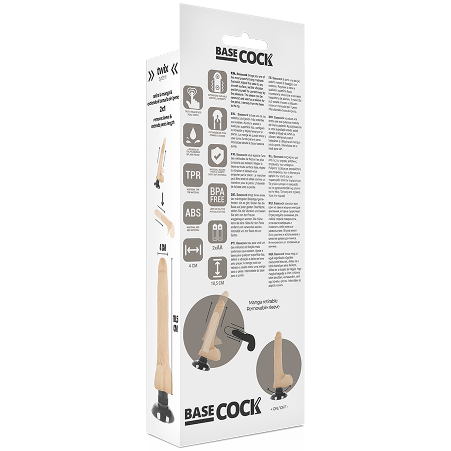 BASECOCK - REALISTISCHER VIBRATOR 2-1 NATÜRLICH 18,5 CM – Bild 5