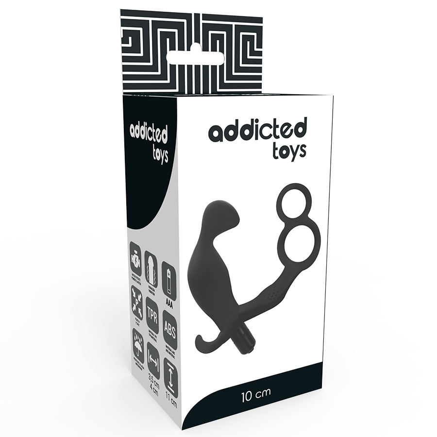 ADDICTED TOYS - PLUG ANAL CON ANILLA DOBLE PENE Y TESTÍCULOS NEGRO – Bild 3