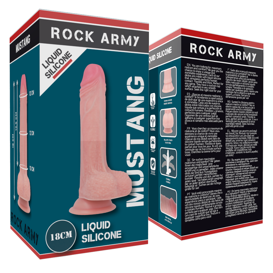 ROCKARMY - LIQUID SILICONE PREMIUM MUSTANG REALISTIC 18 CM -O- 4.14 CM – Bild 5