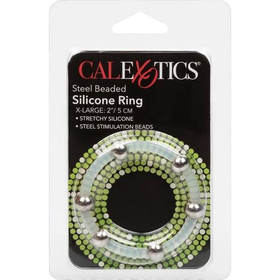 CALEXOTICS - ANILLO DE SILICONA CON CUENTAS DE ACERO TALLA XL – Bild 2