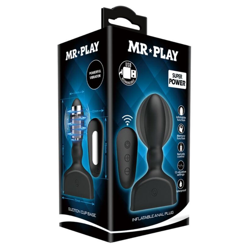 MR PLAY - PLUG ANAL HINCHABLE NEGRO CONTROL REMOTO – Bild 6