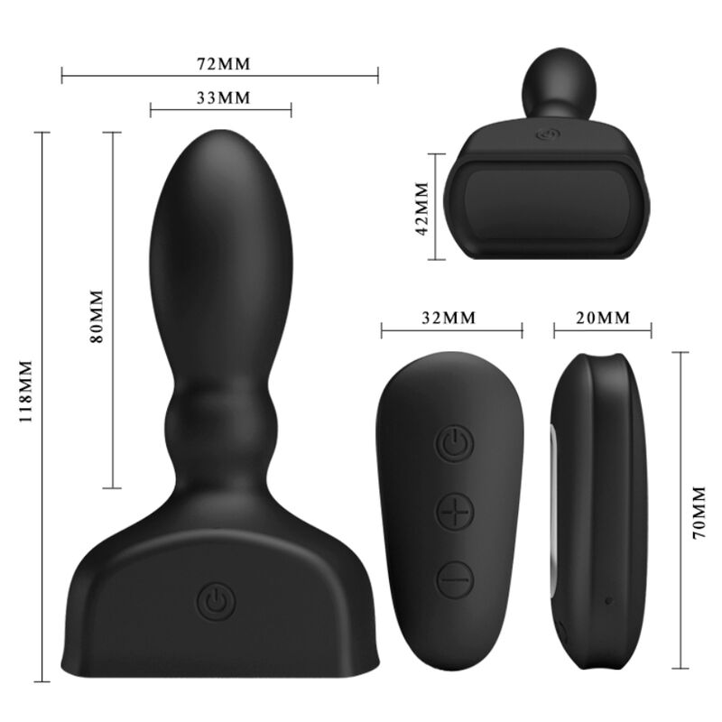 MR PLAY - PLUG ANAL HINCHABLE NEGRO CONTROL REMOTO – Bild 4