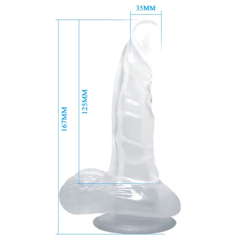 BAILE - DILDO REALÍSTICO CON VENTOSA Y TESTÍCULOS 16.7 CM TRANSPARENTE – Bild 6