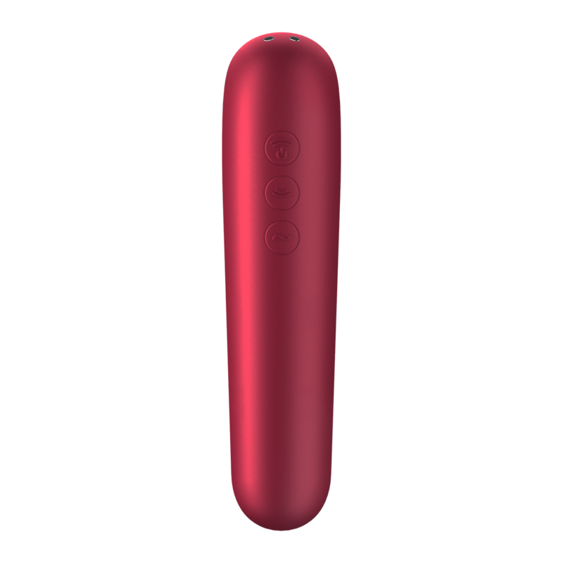 SATISFYER - DUAL LOVE VIBRADOR Y SUCCIONADOR CON AIRE PULSADO ROJO – Bild 3