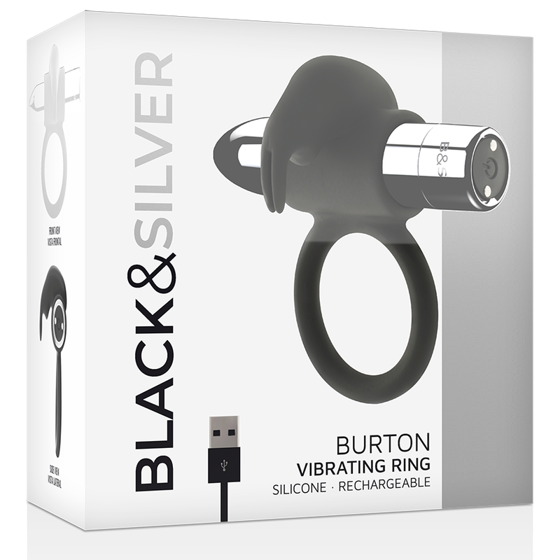 BLACK&SILVER - BURTON ANILLO RECARGABLE 10 MODOS VIBRACIÓN – Bild 3