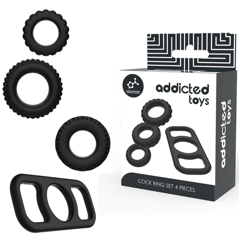 ADDICTED TOYS - SET 4 ANILLOS SILICONA PARA EL PENE – Bild 8