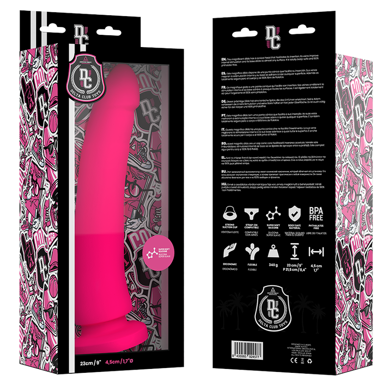 DELTA CLUB - DILDO REALISTA ROSA SILICONA MEDICA 23 CM -O- 4.5 CM – Bild 3