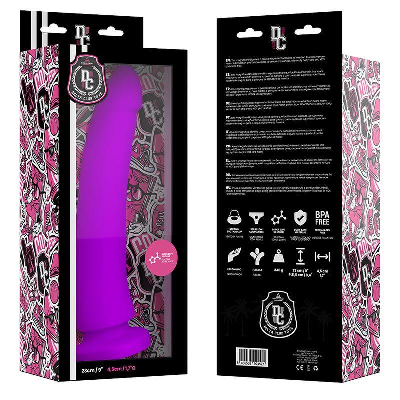 DELTA CLUB - DILDO REALISTA LILA SILICONA MEDICA 23 CM -O- 4.5 CM – Bild 5