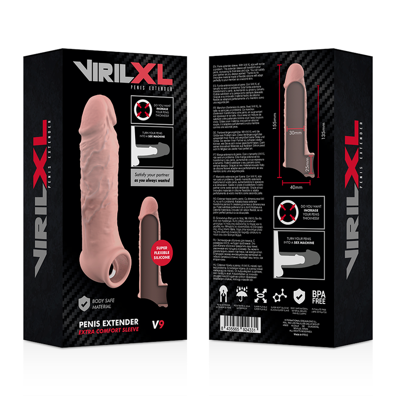 VIRILXL - EXTENSION DE PENE LIQUID SILICONE V9 NATURAL – Bild 7