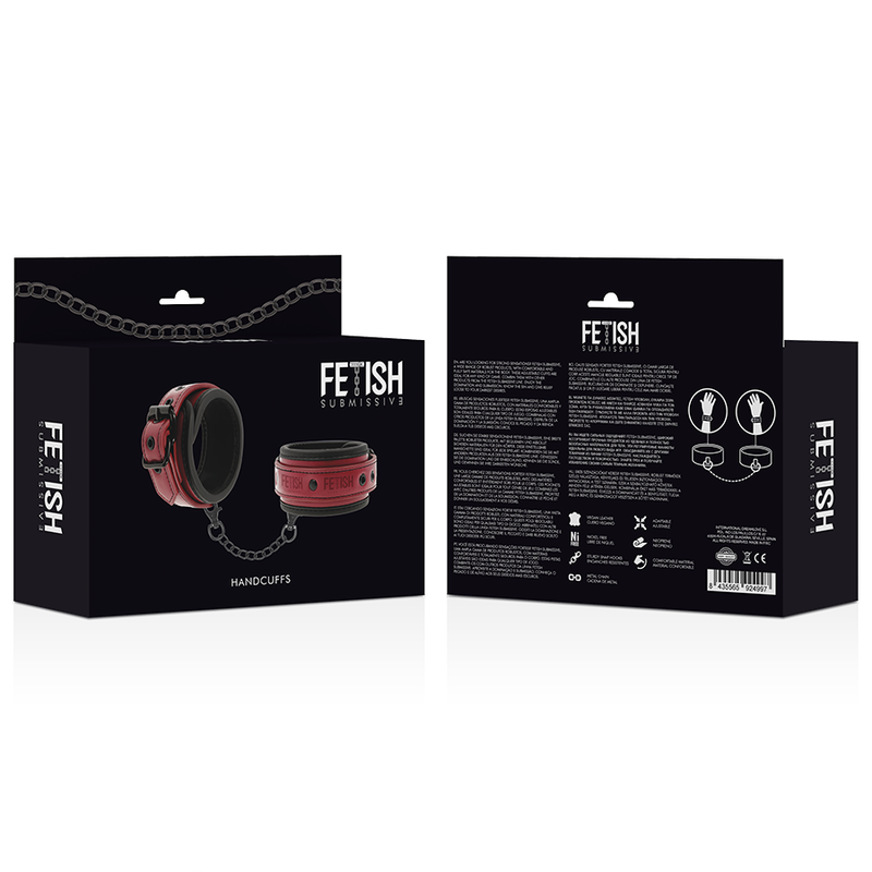 FETISH SUBMISSIVE DARK ROOM - ESPOSAS CUERO VEGANO CON FORRO DE NEOPRENO – Bild 7