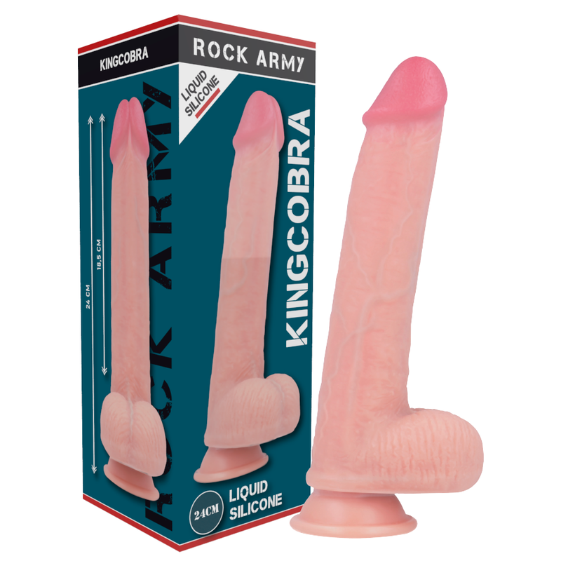 ROCKARMY - ARNÉS + LIQUID SILICONE DILDO PREMIUM KINGCOBRA 24 CM -O- 4.77 CM – Bild 8