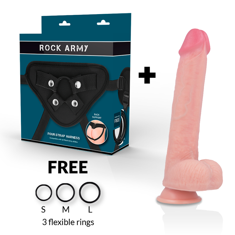 ROCKARMY - ARNÉS + LIQUID SILICONE DILDO PREMIUM KINGCOBRA 24 CM -O- 4.77 CM – Bild 2