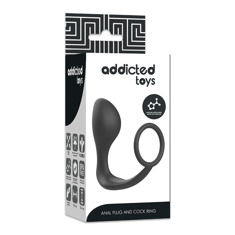 ADDICTED TOYS - PLUG ANAL CON ANILLO SILICONA NEGRO – Bild 3