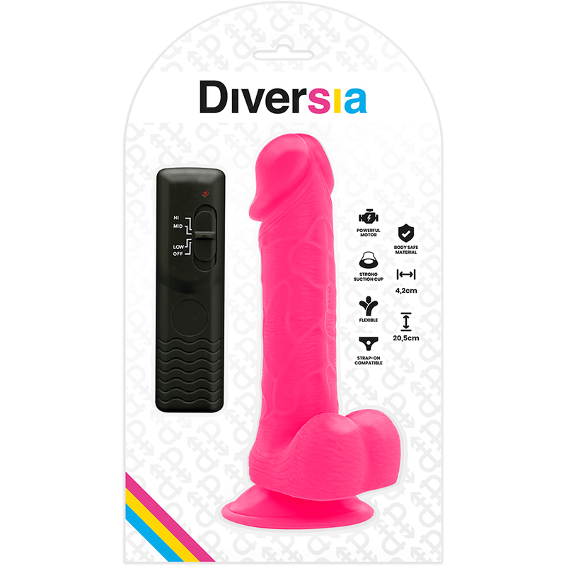 DIVERSIA - FLEXIBLER VIBRIERENDER DILDO ROSA 20.5 CM -O- 4.2 CM – Bild 7
