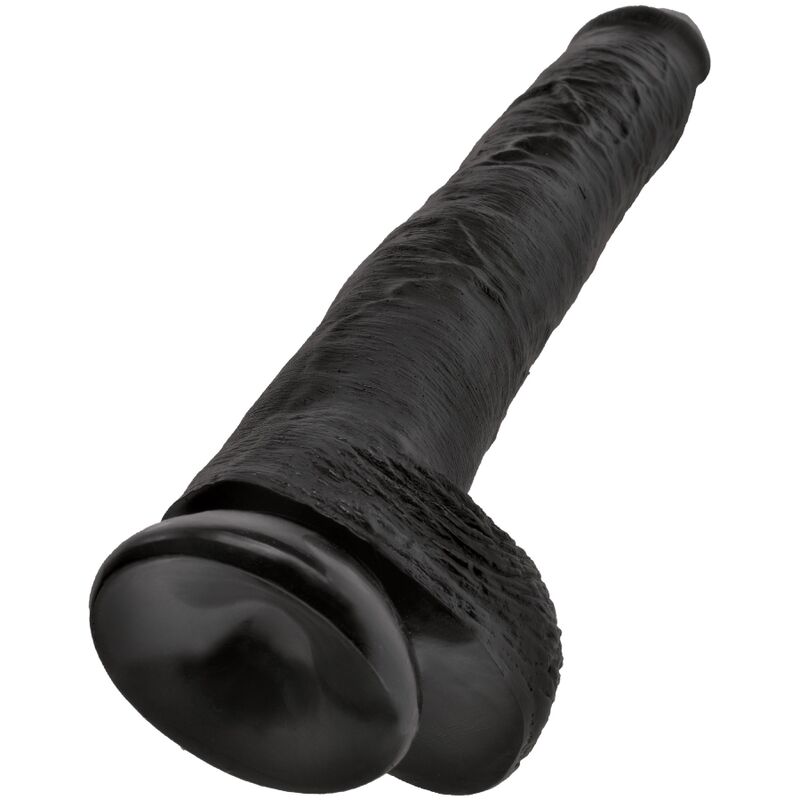 KING COCK - REALISTISCHER PENIS MIT EIER 30.5 CM SCHWARZ – Bild 3