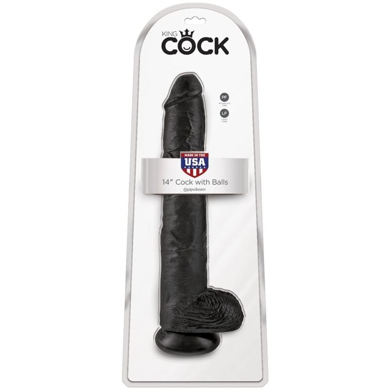 KING COCK - REALISTISCHER PENIS MIT EIER 30.5 CM SCHWARZ – Bild 4