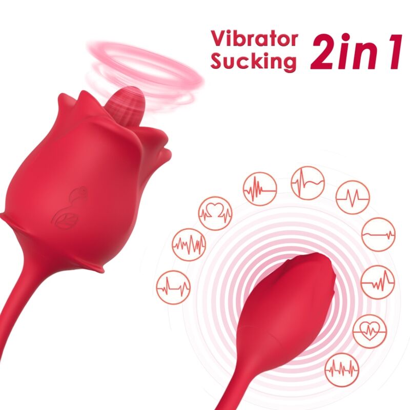 ARMONY - ROSA 2-IN-1-SAUGSTIMULATOR & VIBRATOR 10 MODI MIT ROTEM SCHWANZ
