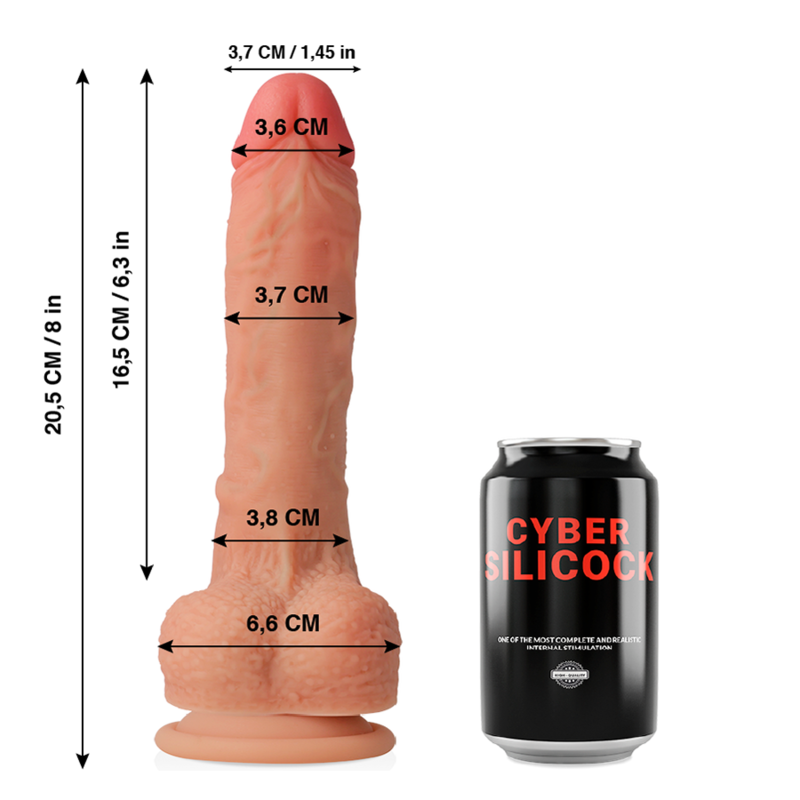 CYBER SILICOCK - CONNOR ULTRA REALISTISCHES. WEICHES FLÜSSIGE SILIKON 20.5 CM -O- 3.7 CM – Bild 6