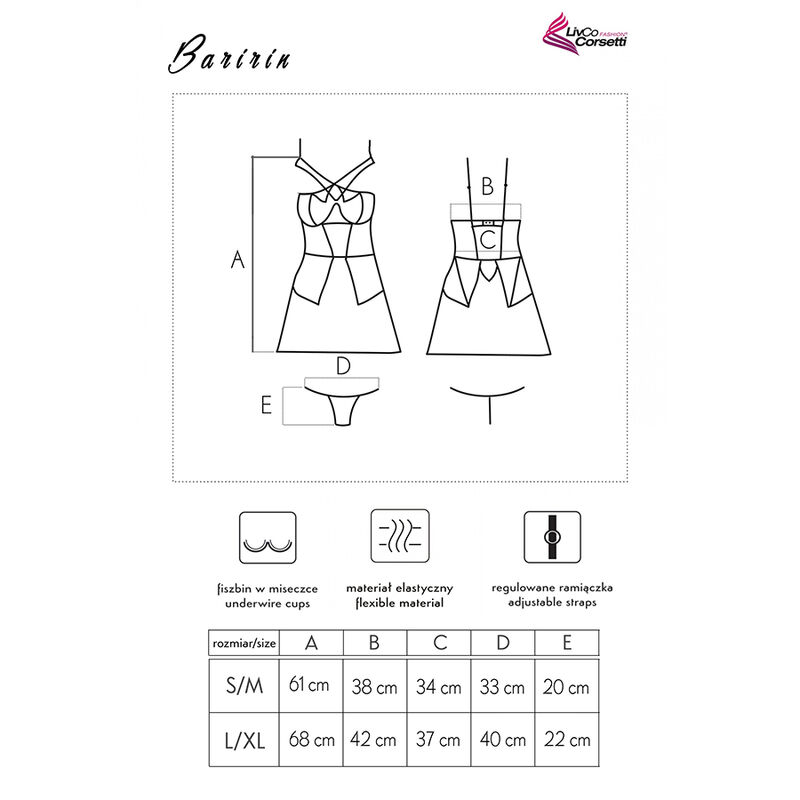 LIVCO CORSETTI FASHION - BARIRIN LC 90633 FALDA + PANTY NEGRO – Bild 5