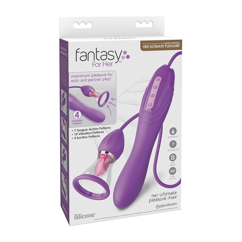 FANTASY FOR HER - ULTIMATE PLEASURE MAX MANGUERA DE SUCCIÓN CON LENGUA ESTIMULADORA MORADO – Bild 4