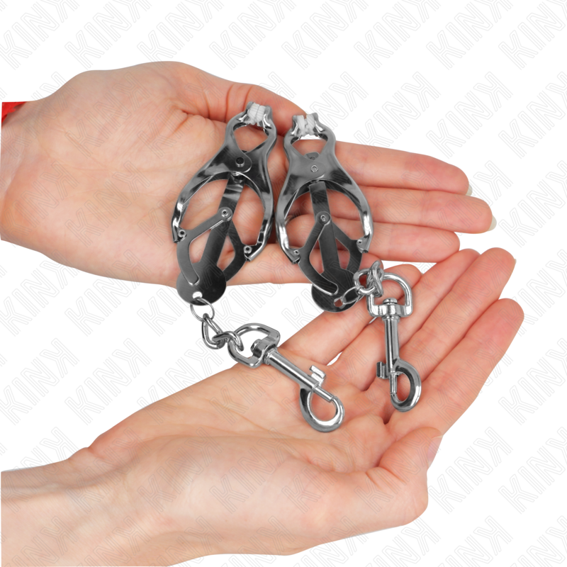 KINK - JAPANISCHE KLEEBLATT-NIPPELKLAMMERN MIT HAKEN SILBER – Bild 4