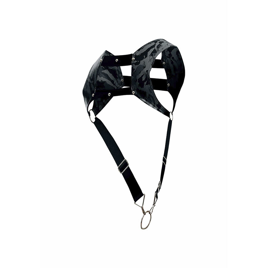 MOB - DNGEON HARNESS MIT SILBERNEM PENISRING, EINE GRÖSSE – Bild 3