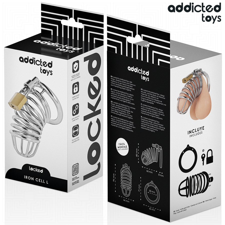 ADDICTED TOYS LOCKED - IRON CELL METALL-PENISKÄFIG 5 CM GRÖSSE L – Bild 7