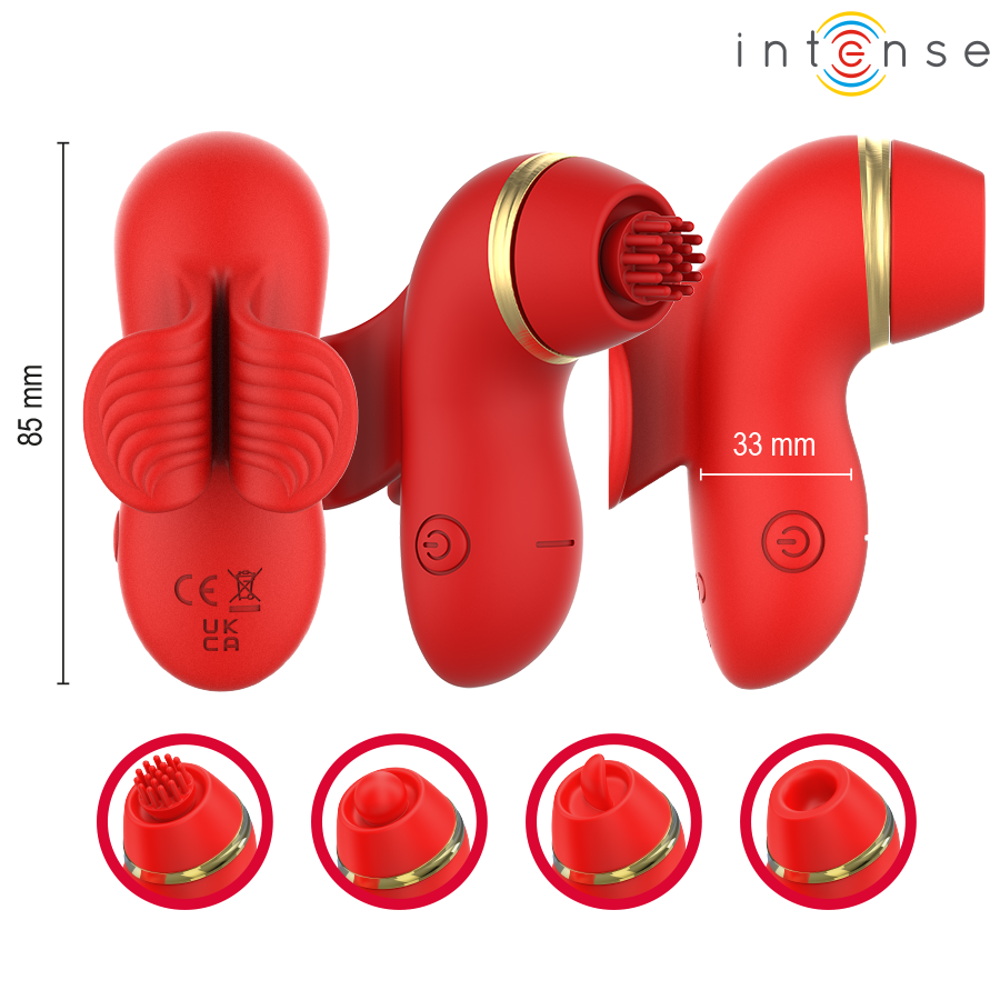 INTENSE - PATTY-STIMULATOR MIT 4 AUFSÄTZEN, SAUG-, KLETTER-, KITZEL- UND LECKFUNKTION – Bild 3
