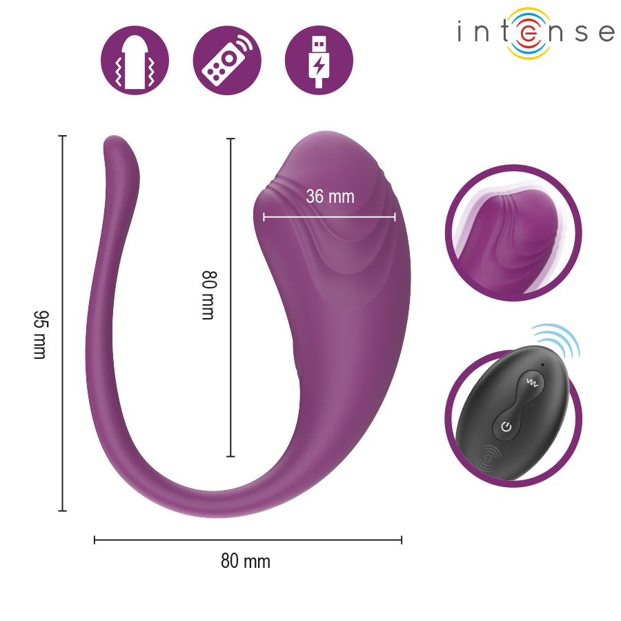 INTENSE - OLIVIA PURPLE VIBRATIONS-EI MIT FERNBEDIENUNG – Bild 5