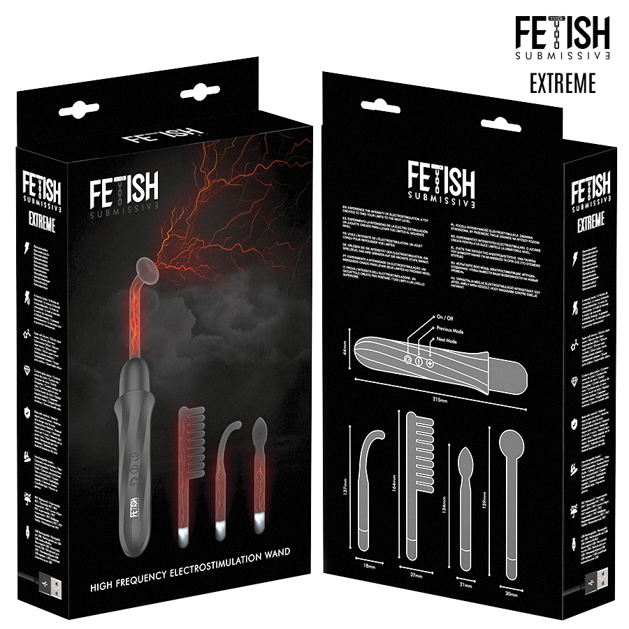 FETISH SUBMISSIVE - VIBRADOR WAND ELECTROESTIMULACIÓN ALTA FRECUENCIA – Bild 6