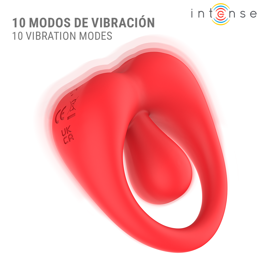 INTENSE - RUSSELL ANILLO VIBRADOR CON ESTIMULACIÓN DE CLÍTORIS ROJO – Bild 5