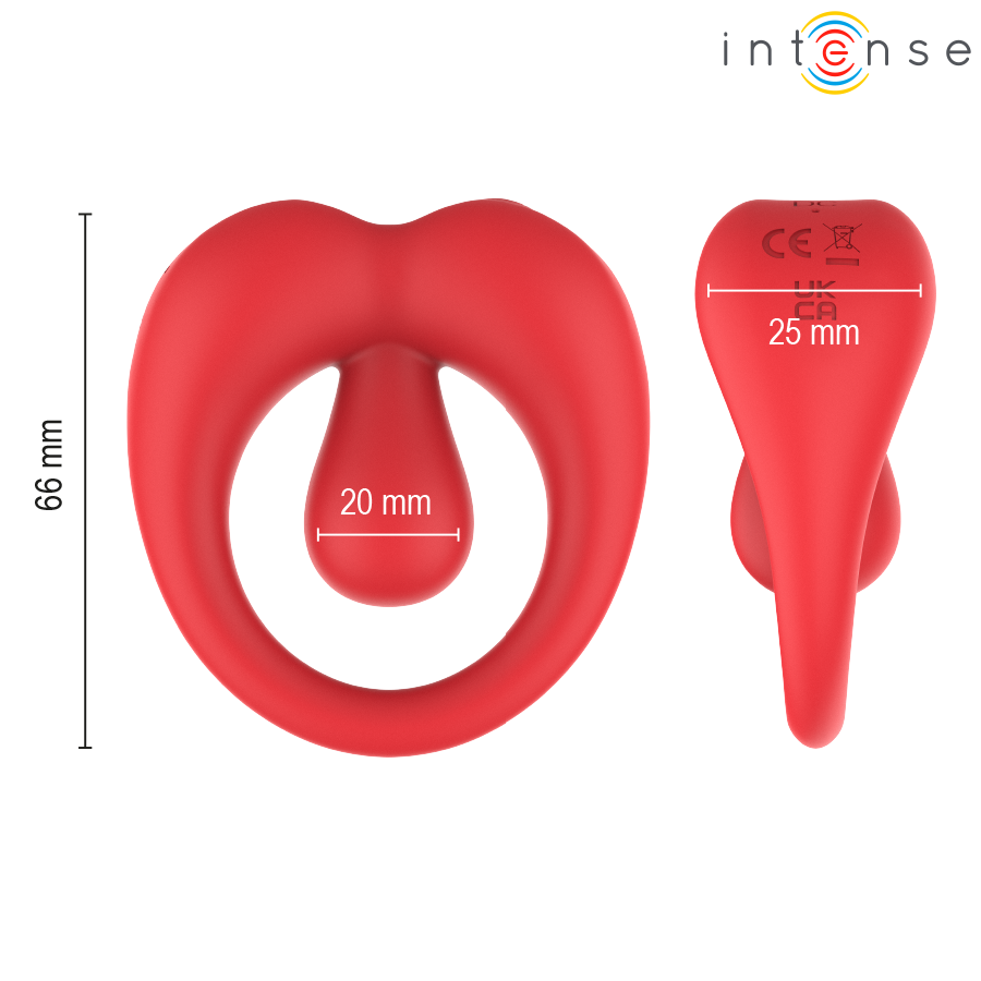 INTENSE - RUSSELL ANILLO VIBRADOR CON ESTIMULACIÓN DE CLÍTORIS ROJO – Bild 7