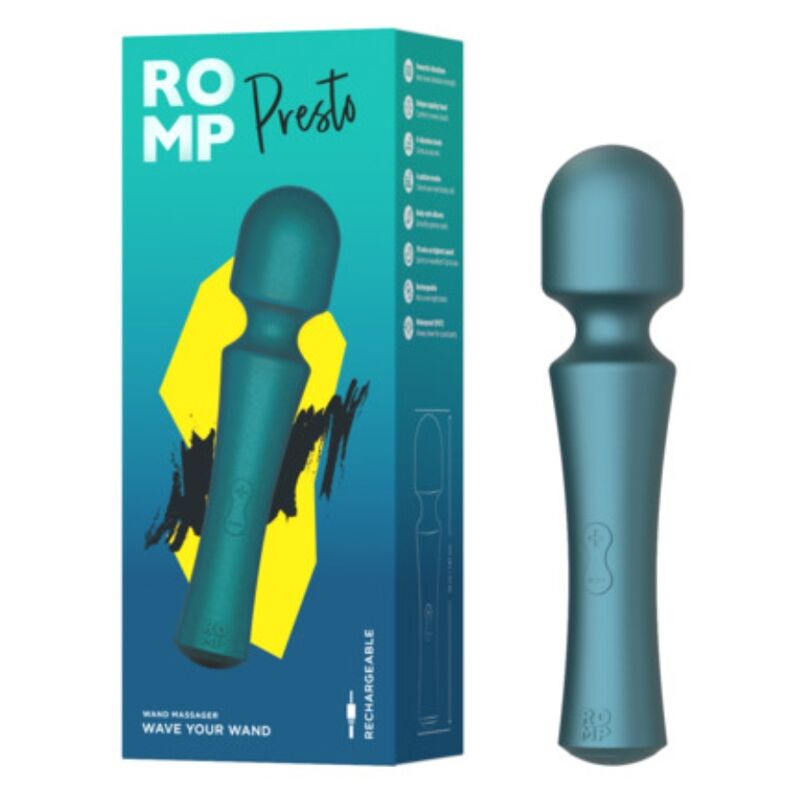 ROMP - PRESTO MINI WAND VIBRADOR CABEZAL FLEXIBLE VERDE – Bild 6