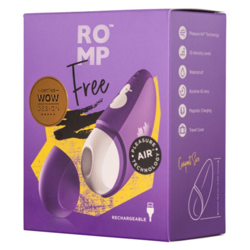 ROMP – FREE KOSTENLOSER KLITORASIMULATOR MIT DECKEL, 10 STUFEN, WIEDERAUFLADBAR, LILA – Bild 5