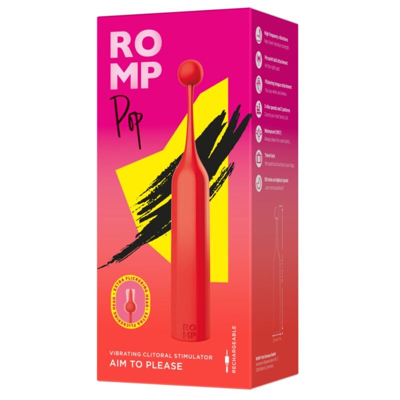 ROMP - POP ESTIMULADOR DE CLÍTORIS ALTA FRECUENCIA ROJO – Bild 7