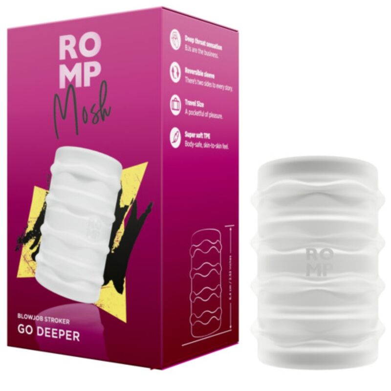 ROMP - MOSH TRANSPARENTER MÄNNERMASTURBATOR MIT 6 CM WENDBARER HÜLLE – Bild 3