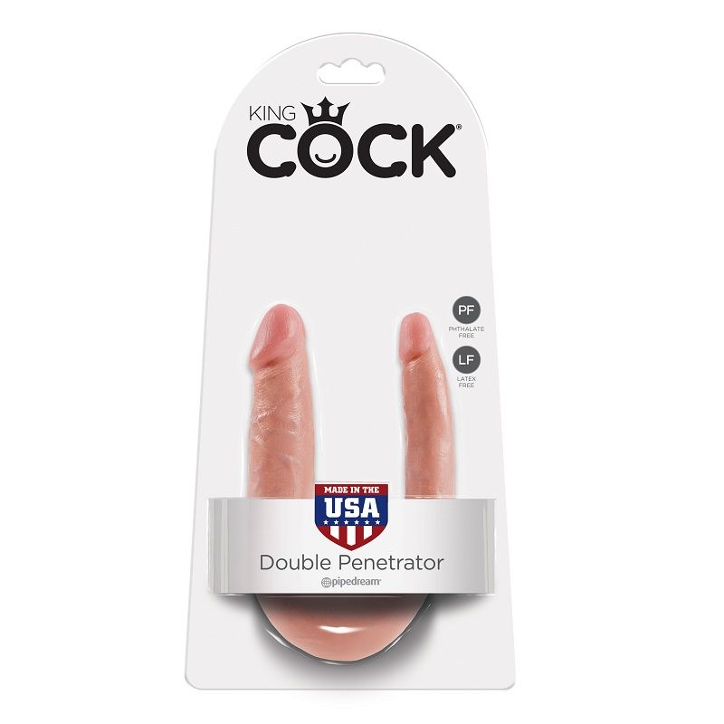 KING COCK - DOPPELPENETRATIONSDILDO 12.7 CM NATÜRLICH – Bild 5