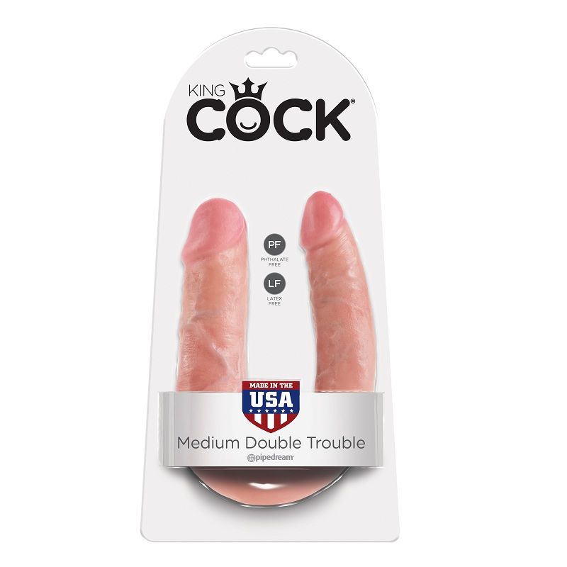 KING COCK - DOPPELPENETRATIONSDILDO 13.9 CM NATÜRLICH – Bild 5