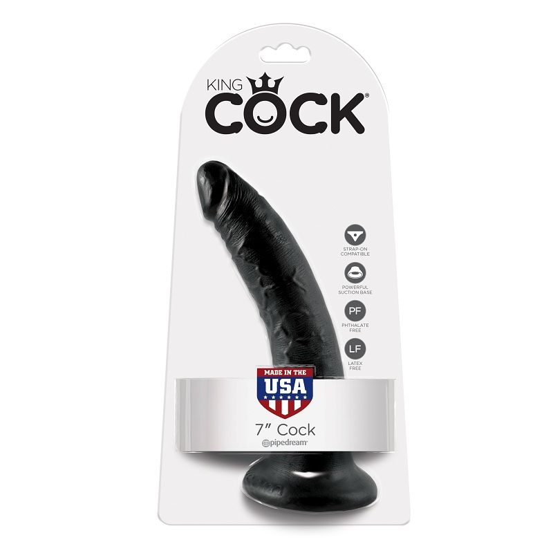 KING COCK - 7 DILDO SCHWARZ 17.8 CM – Bild 5