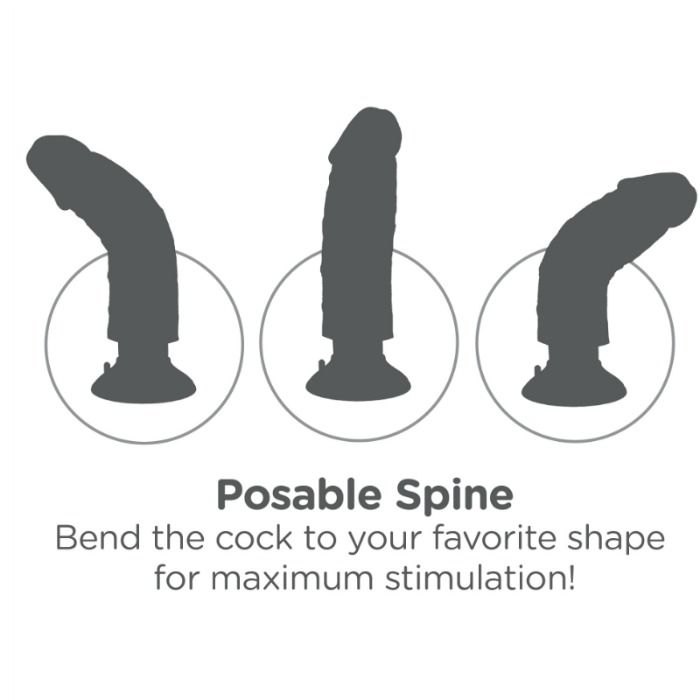 KING COCK - VIBRATORDILDO MIT HODEN 23 CM NATUR – Bild 6