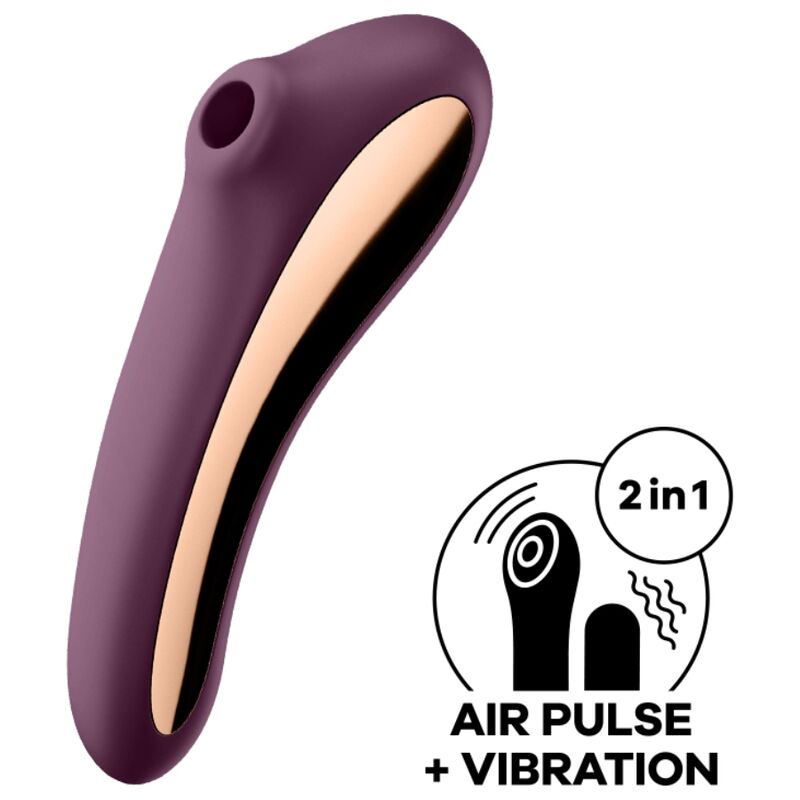 SATISFYER - DUAL KISS AIR PULSE VIBRATOR WEINROT – Bild 4