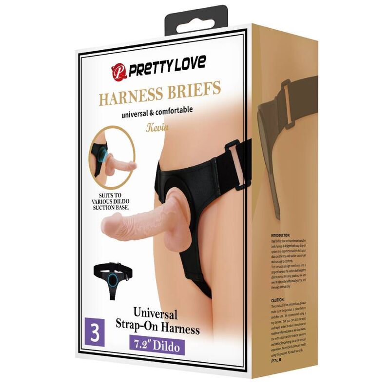 PRETTY LOVE - HARNESS-HOSE UNIVERSAL-HARNESS MIT DILDO KEVIN 19 CM NATURAL – Bild 7