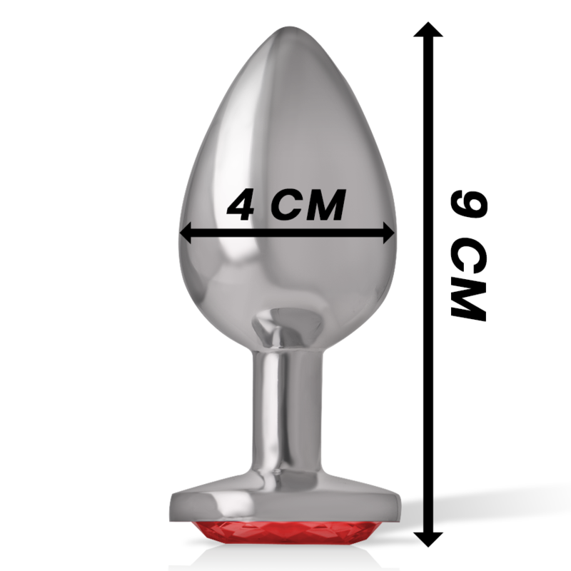 INTENSE - ANALPLUG AUS ALUMINIUMMETALL MIT ROTEM KRISTALL, GRÖSSE L – Bild 3