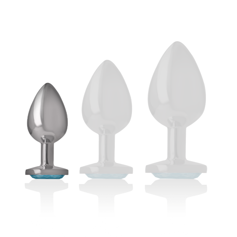 INTENSE - ANALSTECKER AUS ALUMINIUMMETALL MIT BLAUEM KRISTALL, GRÖSSE S – Bild 3
