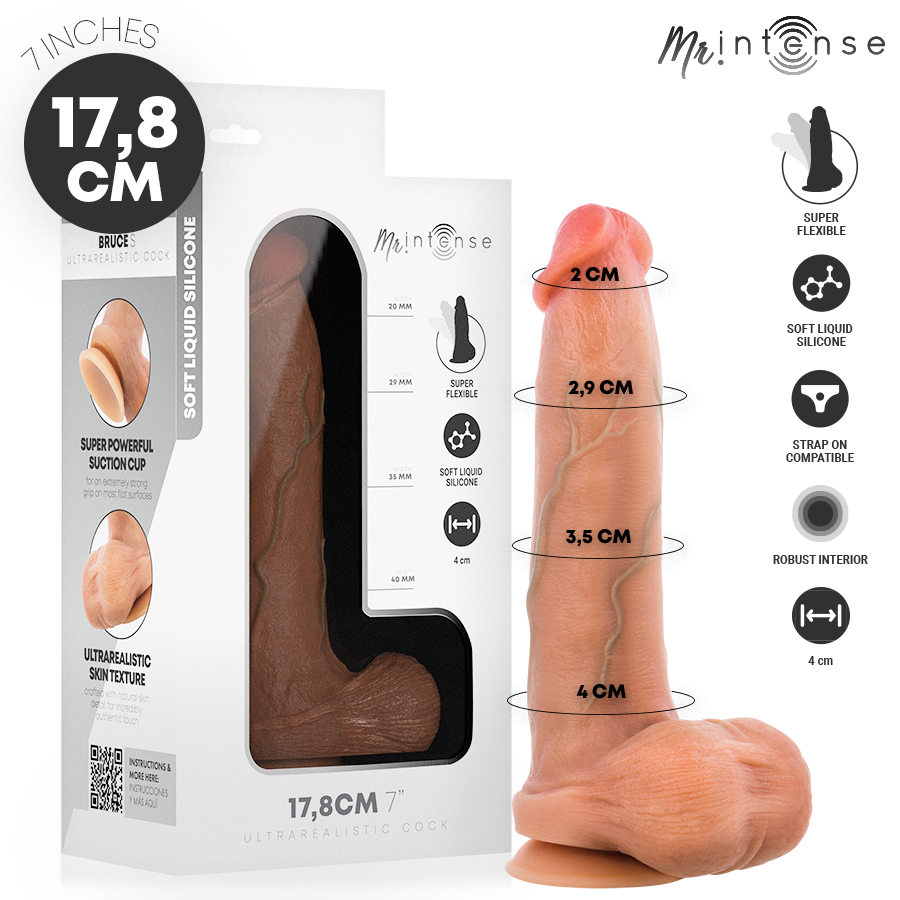 MR INTENSE - BRUCE S ULTRA-REALISTISCHER PENIS MIT HODEN 17,8 CM -Ø- 4 CM