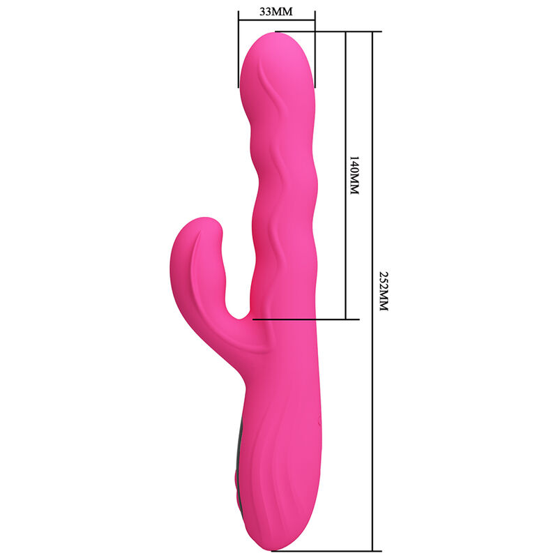 PRETTY LOVE - WINTERS MULTIFUNKTIONS-HASENVIBRATOR MIT LED-ANZEIGE, PINK – Bild 4