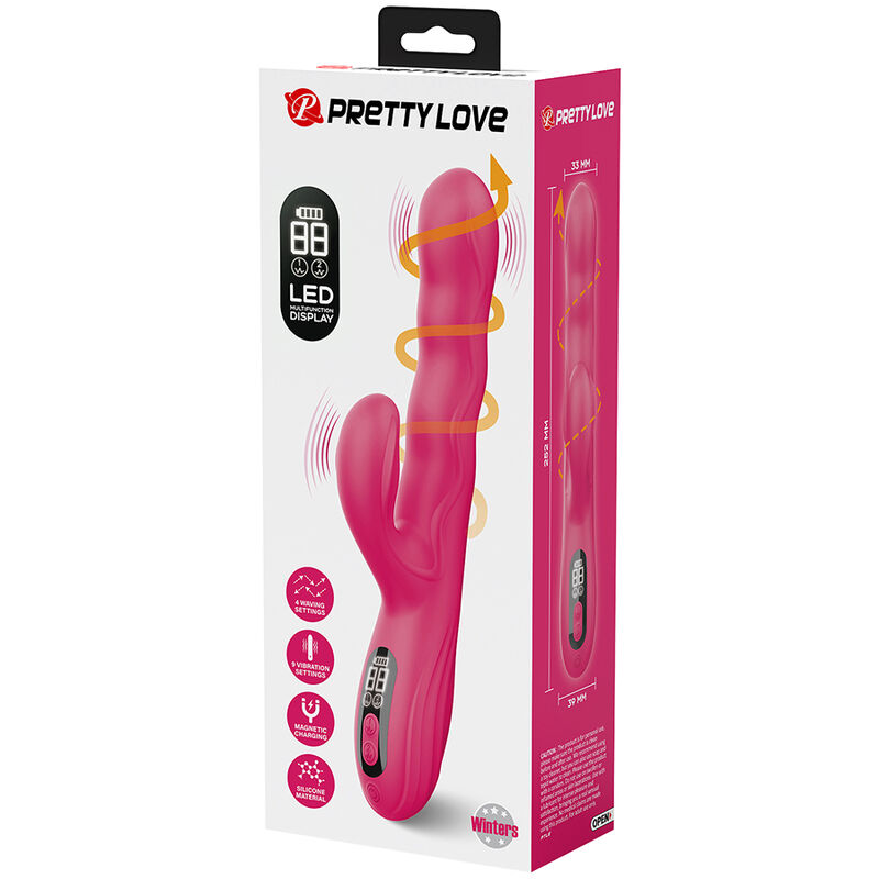 PRETTY LOVE - WINTERS MULTIFUNKTIONS-HASENVIBRATOR MIT LED-ANZEIGE, PINK – Bild 10