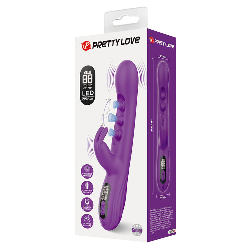 PRETTY LOVE - SABIEN RABBIT VIBRATOR MIT KLOPFSTIMULATION UND LILA LED – Bild 9