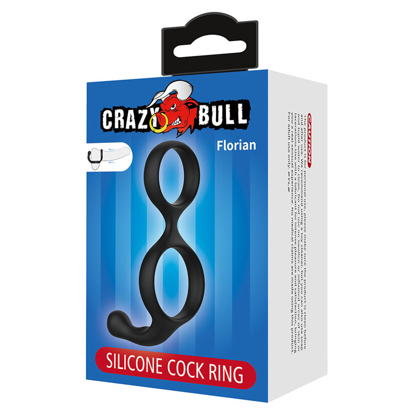 CRAZY BULL - FLORIANISCHER DOPPEL-HORN- UND HODENRING SCHWARZ – Bild 3